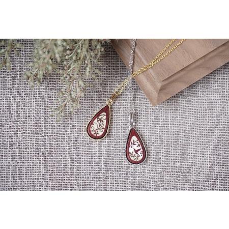 ふるさと納税 インレイネックレス しずく 岩手県 北上市 夢工房 D0538 貝象嵌 インレイ ネックレス しずく パープルハート シルバー sv925 ペン.. 岩手県北上市