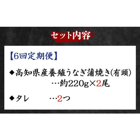 ふるさと納税 国産 うなぎ 定期便 6回 約220g 2尾 蒲焼き 高知県産 養殖 魚介 国産 海鮮 魚 かばやき 鰻 ウナギ 惣菜 おかず お手軽 加工品 加工.. 高知県香南市_4