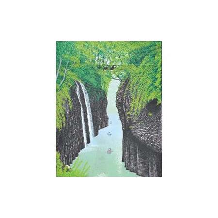 ふるさと納税 版画 「滝光」茶額縁 | 版画 セリグラフ 埼玉県東松山市_1