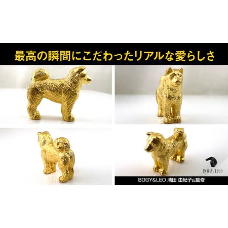 ふるさと納税 【置物】純金(Ｋ２４)製 『柴犬』ミニチュアオブジェ ALPBK115 山梨県南アルプス市の画像