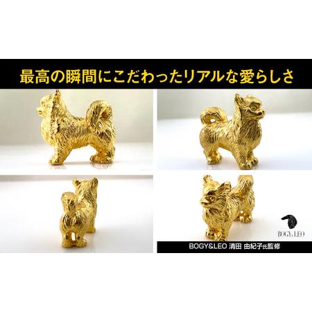 ふるさと納税 【置物】純金(Ｋ２４)製 『チワワ』ミニチュアオブジェ ALPBK117 山梨県南アルプス市の画像