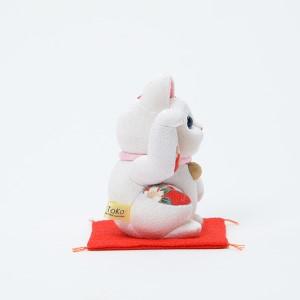 ふるさと納税 木目込人形（招き猫・風水（中）白） | まねきねこ 猫 飾り物 人形 置物 ちりめん 伝統工芸 縁起 開運招福 千客万来 商売繁盛 金運.. 埼玉県越谷市_1