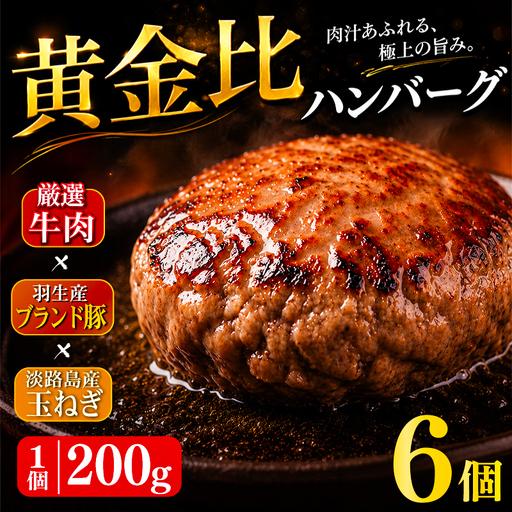 ふるさと納税 ハンバーグ 200g×6個 1.2kg ギフト お歳暮 大判ハンバーグ 埼玉県羽生市