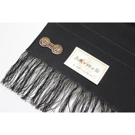 ふるさと納税 爪掻本綴織名古屋帯「華（黒共）」　最高級 1点物 綴織 織物 シルク 関東巻き 清原織物  西陣織最古 名古屋帯 AQ-0002_01 滋賀県守山市_2