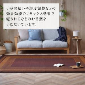 ふるさと納税 熊本県八代市産のい草を使って織り上げたラグ『DXランクス』(サイズ：140cm×200cm)(カラー：ワイン) 国産 イグサ 茣蓙 ござ .. 熊本県八代市_3