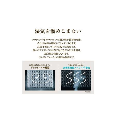 ふるさと納税 フランスベッド セレーヌ01F(脚付タイプ) マットレス セミダブル グレイ(GY) ミディアム F23R-895 福島県白河市_4