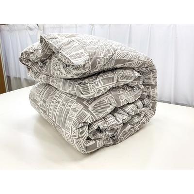 ふるさと納税 リサイクル羽毛掛布団 白州洗いのリサイクル羽毛ダウン90％使用 羽毛量1.6kg 冬掛けダブルサイズ（柄グレー系色）  [h126] 山梨県北杜市の画像