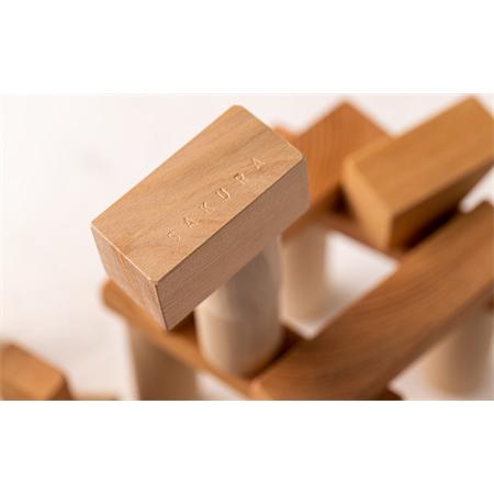 ふるさと納税 【イニシャル刻印】Wood工房　森の木の積木５０個入り【優しい木のおもちゃ】 岩手県西和賀町 【ゲージ】