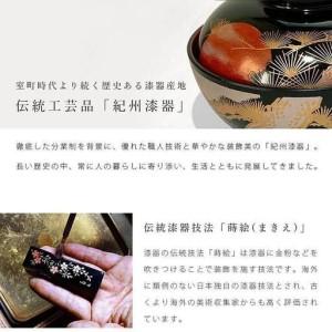 ふるさと納税 紀州漆器 文鎮 ペーパーウェイト 丸型 黒 桜【YG170】 和歌山県上富田町の画像