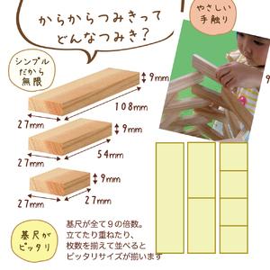 ふるさと納税 つみきのスタートセット からからつみき3種類セット100ピースギフトボックス入り 宮崎県三股町_2