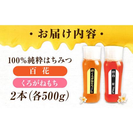 ふるさと納税 はちみつ チューブ2本セット（百花・くろがねもち）各500g [APBO005] はちみつ 広島県三次市の画像