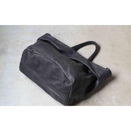 ふるさと納税 シルキータッチしっとりレザー軽く柔らかい袋2WAYトートバッグ・ＬＵＡ(ＬＡ004)＃墨黒 PC収納可 バッグ 牛革 レザー 革製品 天然.. 東京都墨田区の画像