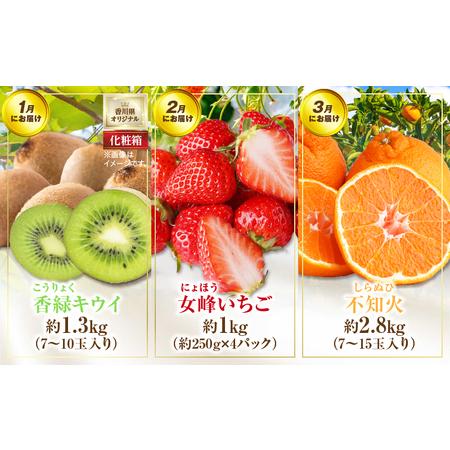 ふるさと納税 さぬき旬のフルーツ大満足　12回定期便|定期便 キウイ いちご 女峰 みかん 不知火 さぬきひめ デコポン びわ なつたより ぶどう ピ.. 香川県三木町_1