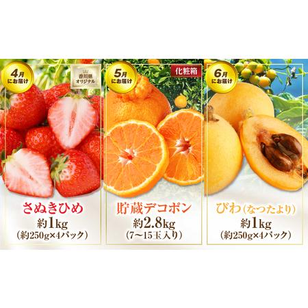 ふるさと納税 さぬき旬のフルーツ大満足　12回定期便|定期便 キウイ いちご 女峰 みかん 不知火 さぬきひめ デコポン びわ なつたより ぶどう ピ.. 香川県三木町_2