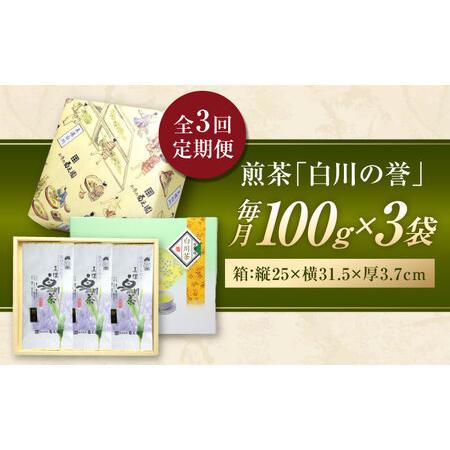 ふるさと納税 【3回定期便】本格 高級茶セット 100g×3袋 化粧箱入り お茶 煎茶 白川茶 茶葉 ギフト 白川町 / 菊之園[AWAG009] 岐阜県白川町の画像