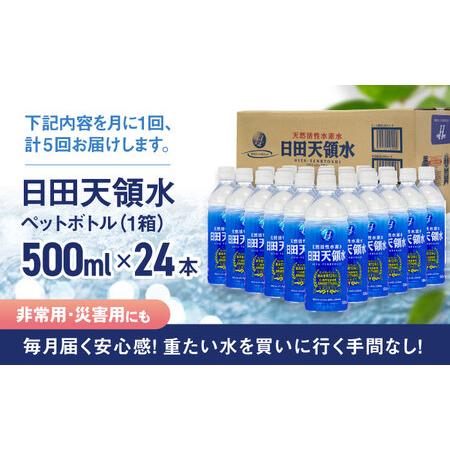 ふるさと納税 【全5回定期便】 日田天領水 500ml×24本 天然水 備蓄 防災 ミネラルウォーター シリカ[AREG043] 大分県日田市の画像