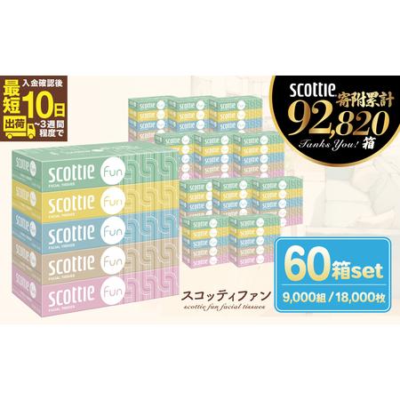 ふるさと納税 ティッシュ スコッティ ファン 150組 5箱×12パック 60箱 | ティッシュペーパー 埼玉県草加市