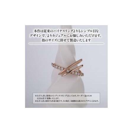 ふるさと納税 ダイヤモンド インデックスリング パイナスシリーズ ピンクゴールド K18 KARATI ダイヤモンド 静岡県沼津市の画像