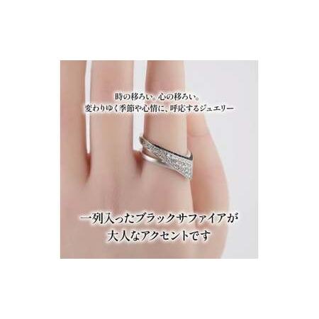 ふるさと納税 ダイヤモンド リング プラチナ ブラック サファイア KARATI パイナス ダイヤモンド 静岡県沼津市の画像