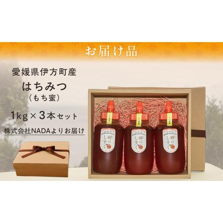 ふるさと納税 【もち蜂蜜】みかん農園のはちみつ 1kg×3本入 ※離島への配送不可  IKTC013  愛媛県伊方町の画像