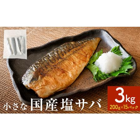 ふるさと納税 小さな 国産 塩サバ 3kg ( 200g × 15パック ) 冷凍 サバ 鯖 魚 青魚 塩さば 切り身 ご家庭用 焼き魚 焼魚 おかず お弁当 焼く.. 宮城県石巻市 | 