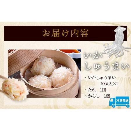 ふるさと納税 逸品｜いかしゅうまい10個入×2P｜贅沢ないかの旨みたっぷり！｜本格シュウマイ｜冷凍配送・簡単調理｜佐賀県鹿島市｜送料無料.. 佐賀県鹿島市の画像
