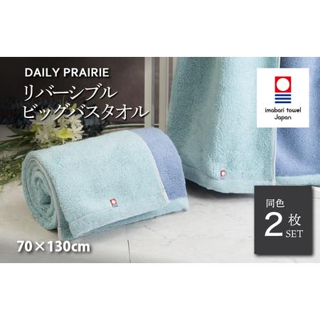 ふるさと納税 (今治タオルブランド認定)DAILY PRAIRIE リバーシブルビッグバスタオル 2枚セット (ミント/ブルー) [I002960BBT2MT/B] 愛媛県今治市