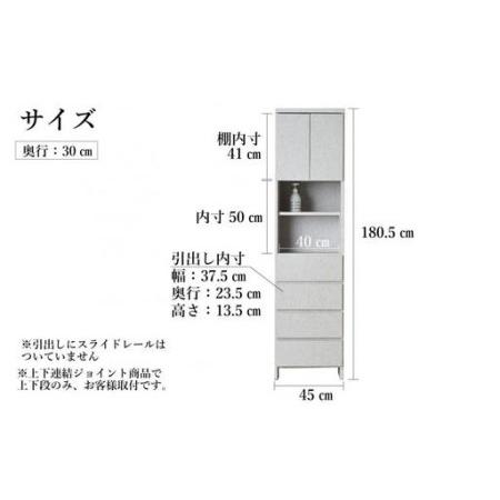ふるさと納税 【洗面所などの限られた空間に便利】ランドリー収納 レノアリュクス グレー 45cm幅タイプ 福岡県大川市_2