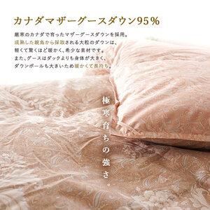 ふるさと納税 掛け布団 ブルー カナダマザーグース95% 1.1kg入り 羽毛合掛け布団 ダブルロング 徳島県吉野川市の画像