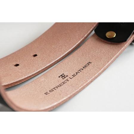 ふるさと納税 E STREET LEATHER ベンズクラシック 4cm幅 茶芯革 極厚レザーベルト ブラック（38インチ 96.5cm） 【star005-5-01】 岡山県真庭市の画像