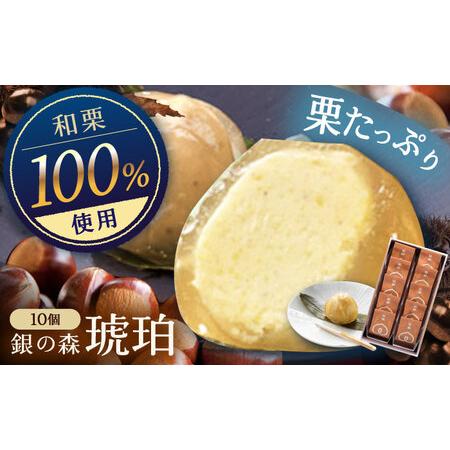 ふるさと納税 琥珀 10個入 / 恵那市 / 銀の森 [AUBG023] 栗きんとん 岐阜県恵那市