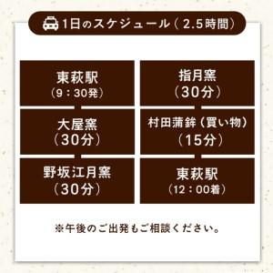 ふるさと納税 「ぶらり萩・萩焼窯元巡りＢコース」観光タクシープランペア利用券 山口県萩市_2