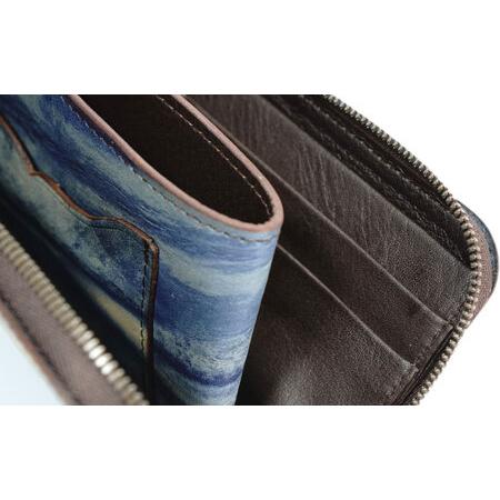 ふるさと納税 長財布「リセス」薄藍 財布 [BACM008] 広島県福山市の画像