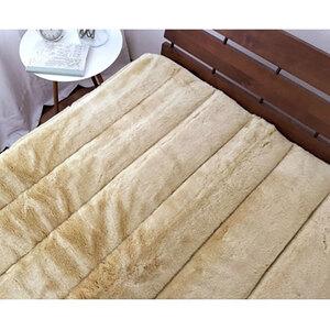 ふるさと納税 敷きパッド ダブル 140×205 ベージュ 銀イオン 加工シート入 ミンクファー 敷パッド ベッド パッド ベッドパッド ベッドパ.. 大阪府岸和田市_3