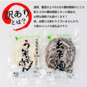 ふるさと納税 【訳あり】つるもち食感！グルテンフリー米麺 詰め合わせ20食（精米・玄米 各10食ずつ）【25103】 宮城県丸森町_1