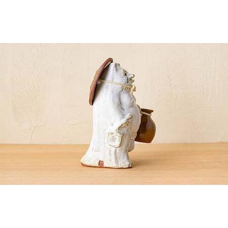ふるさと納税 【山福限定】新庄東山焼 雪だぬき （子） 狸 置物 工芸品