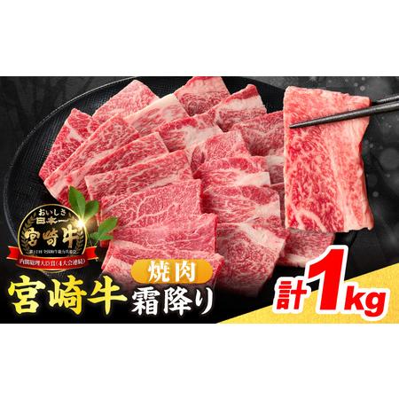 ふるさと納税 オンライン決済限定[令和8年4月配送]数量限定 宮崎牛 霜降り 焼肉 計1kg_DAV2-25-04 宮崎県日南市