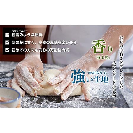 ふるさと納税 【毎月定期便】北海道産 「春よ恋」「ゆめちから」ブレンド小麦粉 パウダースノー（パン用強力粉）7.5kg 全2回 MROBI045 北海道室蘭市_1