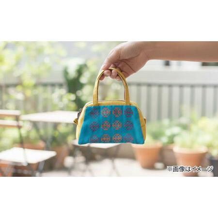 ふるさと納税 経浮花織 ランチポーチ 瓢虫柄 （黄色・青緑系織物） ハンドバッグ 手提げバッグ 小さめ おしゃれ レディース 沖縄市 / FABRIC SHO.. 沖縄県沖縄市_4