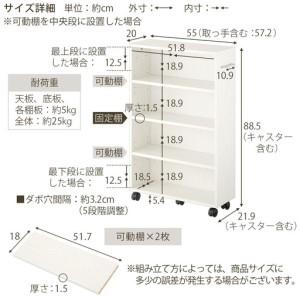 ふるさと納税 【完成品でお届け】キャスター付き収納ラック〔取っ手が右側タイプ〕（ウォールナット）収納 ワゴン キャスター付き 収納棚 おし.. 和歌山県海南市_2