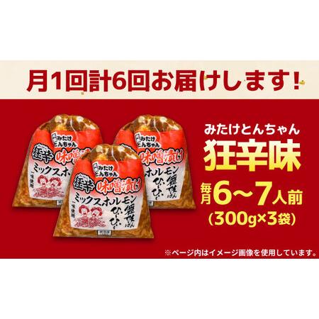 ふるさと納税 【6回定期便】「生みの親みたけとんちゃん」 狂辛 未醤漬け 入り合わせるホルモン 3袋[AVAA068]おつまみ 定期 岐阜県御嵩町