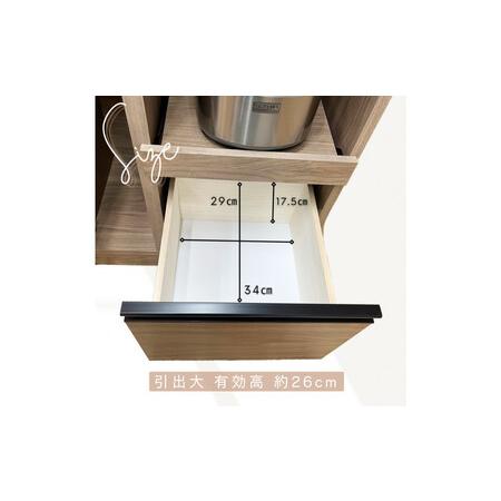 ふるさと納税 幅60cm　省スペース設計　収納　収納アイテム　米びつ付　無洗米可　木目調　化粧繊維板　家具 大川 大川家具　インテリア　台所収.. 福岡県大川市_3