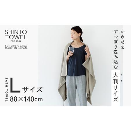 ふるさと納税 SHINTO TOWEL「2.5重ガーゼ・バスタオル」Lサイズ（ベージュ）オーガニックコットン100% 大阪府泉佐野市の画像