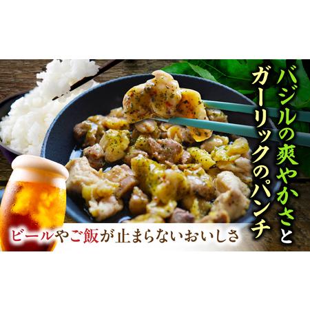 ふるさと納税 バジル＆ガーリック こりこり 親鶏 500g |肉 鶏肉 親鶏 冷凍 小分け 時短 時短調理 簡単 料理 バジル ガーリック スパイス こりこ.. 香川県三木町の画像