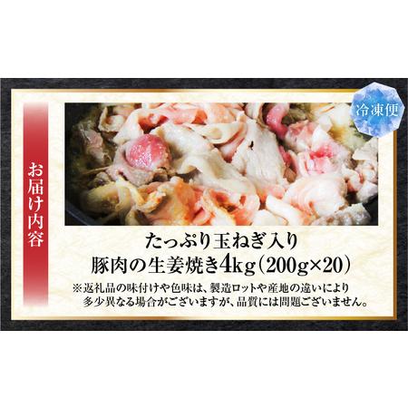 ふるさと納税 たっぷり玉ねぎ入り豚肉の生姜焼き 4kg |肉 豚肉 冷凍 小分け 時短 時短調理 簡単 料理 たっぷり 生姜焼き たまねぎ しょうが ジュ.. 香川県三木町の画像