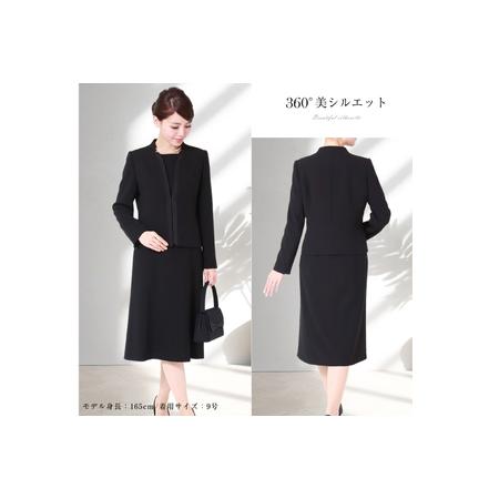 ふるさと納税 AI369-f Marycoco 立ち襟 ジャケット 前開き ワンピース ブラック フォーマル アンサンブル [長崎県 島原市] 長崎県島原市の画像