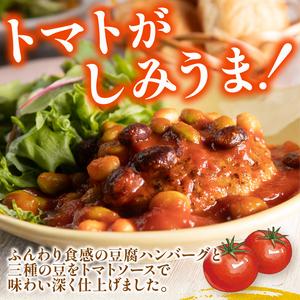 ふるさと納税 3種の豆のトマト煮込み豆腐ハンバーグ 4袋 梅の花 豆腐 京都府井手町_1