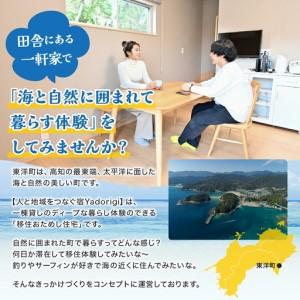 ふるさと納税 Yadorigi 移住お試し住宅宿泊券 6名様まで 1泊?2泊3日 Y002 高知県東洋町の画像