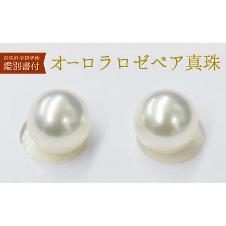 ふるさと納税 S101-400_ あこや真珠 天草 イヤリング 真珠科学研究所 鑑別書 鑑定書 K18 K14 9mm - 9.5mm ホワイトピンク 真珠 熊本県天草市