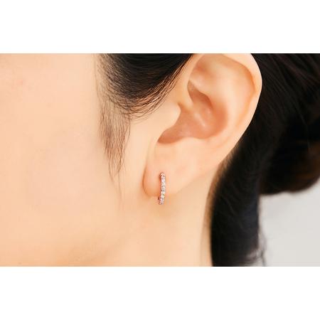 ふるさと納税 K18PGダイヤフープピアス 0.07ct mk-433 CR-21 山梨県